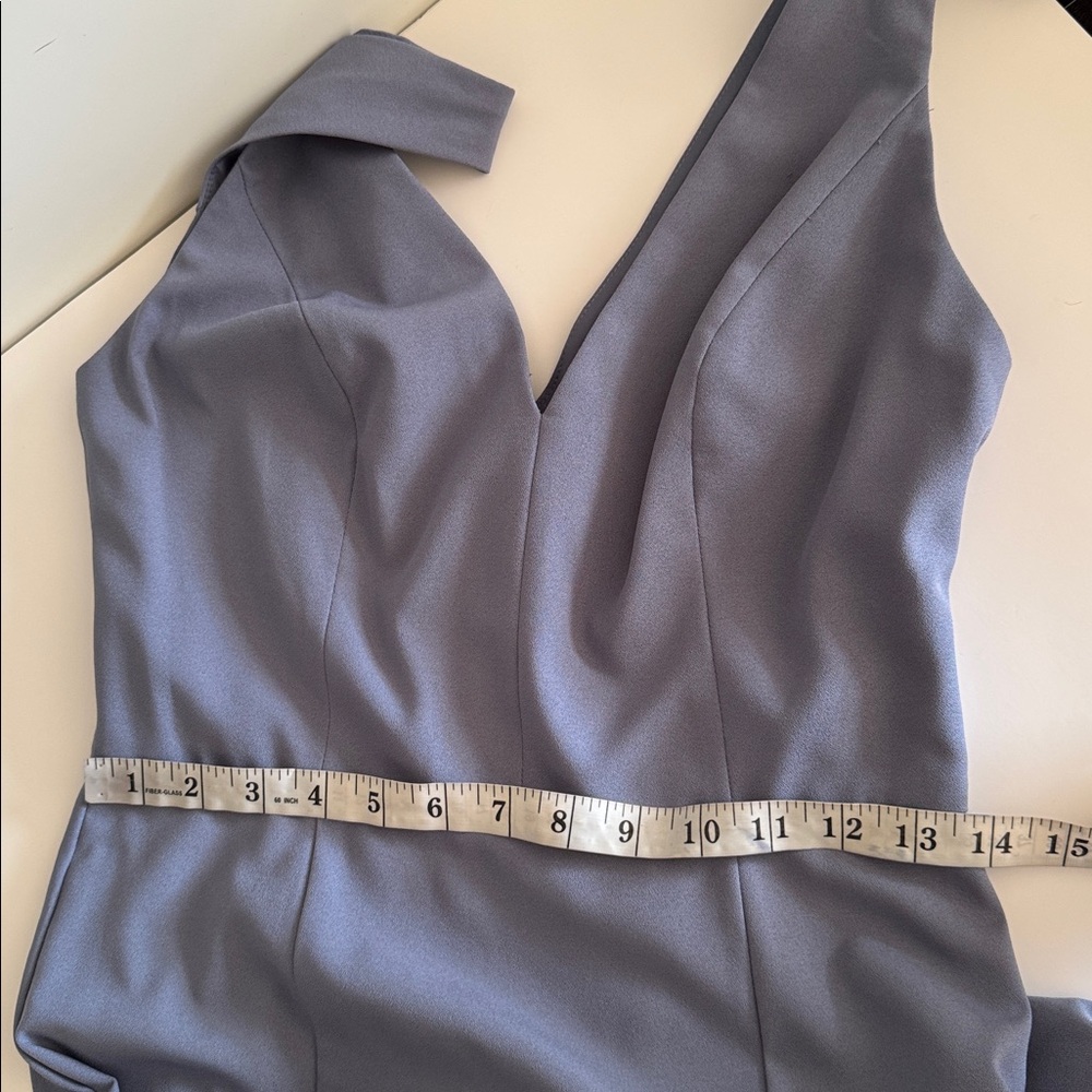 Amsale Sydney Slate V-Neck Maxi Bridesmaid Formal Prom Dress size 4 - Picture 8 of 10
